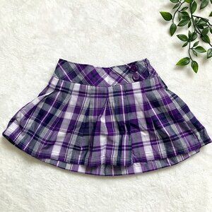 Garanimals Plaid Pleated Skort 18M Purple Pull-On Skirt Shorts VGUC Toddler